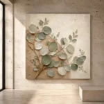Warm Plaster Eucalyptus Wall Art Canvas Print - Image 3