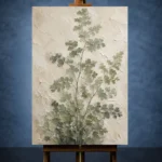 Textured Maidenhair Fern Wall Art Canvas Print - Image 2