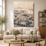 Paris Rooftop Mist Paris Cityscape Wall Art Canvas Print - Image 10