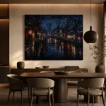 Tokyo Canal Night Cinematic Cityscapes Canvas Print - Image 5