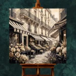 Paris Flower Market Paris Cityscape Wall Art Canvas Print - Image 2