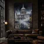 St Pauls Cathedral London Cityscape Wall Art Canvas Print - Image 5
