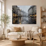 Rainy Piccadilly London Cityscape Wall Art Canvas Print - Image 8