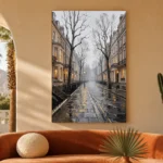 Rainy London Street London Cityscape Wall Art Canvas Print - Image 6
