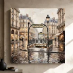 Paris Metro Entrance Paris Cityscape Wall Art Canvas Print - Image 11