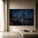 Tokyo Harbor Night Cinematic Cityscapes Canvas Print - Image 11