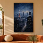 Tokyo Skyline Night Cinematic Cityscapes Canvas Print - Image 6