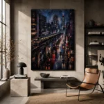 Tokyo Metro Night Cinematic Cityscapes Canvas Print - Image 3