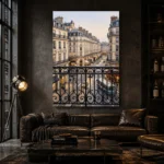 Paris Balcony View Paris Cityscape Wall Art Canvas Print - Image 5