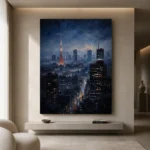 Tokyo Skyline Night Cinematic Cityscapes Canvas Print - Image 4