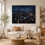 Tokyo Expressway Night Cinematic Cityscapes Canvas Print - Image 8