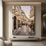 Paris Cafe Street Paris Cityscape Wall Art Canvas Print - Image 4