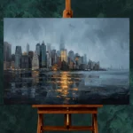 Lower Manhattan Skyline New York Cityscape Wall Art Canvas Print - Image 2
