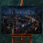 Tokyo Expressway Night Cinematic Cityscapes Canvas Print - Image 2