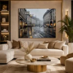 Rainy Piccadilly London Cityscape Wall Art Canvas Print - Image 10