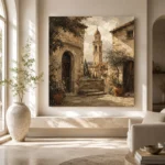 Tuscan Bell Tower Italian Cityscape Wall Art Canvas Print - Image 10