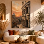Golden Rome Italian Cityscape Wall Art Canvas Print - Image 11