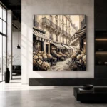 Paris Flower Market Paris Cityscape Wall Art Canvas Print - Image 5