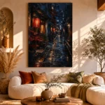 Tokyo Lantern Alley Cinematic Cityscapes Canvas Print - Image 11