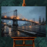 East River Bridge New York Cityscape Wall Art Canvas Print - Image 2