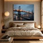 East River Bridge New York Cityscape Wall Art Canvas Print - Image 9