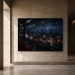 Tokyo Train Window Cinematic Cityscapes Canvas Print - Image 6