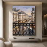 Paris Evening Balcony Paris Cityscape Wall Art Canvas Print - Image 4