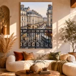 Paris Balcony View Paris Cityscape Wall Art Canvas Print - Image 11