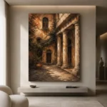 Italian Courtyard Italian Cityscape Wall Art Canvas Print - Image 4