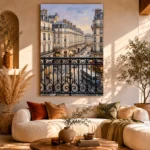 Paris Evening Balcony Paris Cityscape Wall Art Canvas Print - Image 11