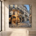 Paris Bookshop Street Paris Cityscape Wall Art Canvas Print - Image 3