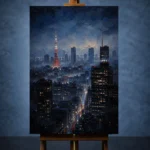 Tokyo Skyline Night Cinematic Cityscapes Canvas Print - Image 2