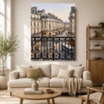 Paris Balcony View Paris Cityscape Wall Art Canvas Print - Image 10