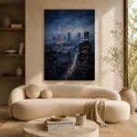 Tokyo Skyline Night Cinematic Cityscapes Canvas Print - Image 9