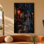 Tokyo Lantern Alley Cinematic Cityscapes Canvas Print - Image 6