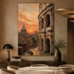Golden Rome Italian Cityscape Wall Art Canvas Print - Image 7