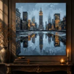 Rooftop Water Tower New York Cityscape Wall Art Canvas Print - Image 4