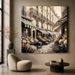 Paris Flower Market Paris Cityscape Wall Art Canvas Print - Image 7