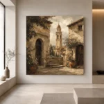 Tuscan Bell Tower Italian Cityscape Wall Art Canvas Print - Image 6