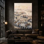 Paris Rooftop Mist Paris Cityscape Wall Art Canvas Print - Image 5