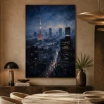 Tokyo Skyline Night Cinematic Cityscapes Canvas Print - Image 7