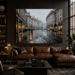 Rainy Piccadilly London Cityscape Wall Art Canvas Print - Image 4