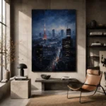 Tokyo Skyline Night Cinematic Cityscapes Canvas Print - Image 3