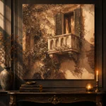 Tuscan Balcony Italian Cityscape Wall Art Canvas Print - Image 4