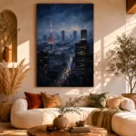 Tokyo Skyline Night Cinematic Cityscapes Canvas Print - Image 11