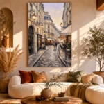 Paris Cafe Street Paris Cityscape Wall Art Canvas Print - Image 11