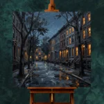 West Village Brownstone New York Cityscape Wall Art Canvas Print - Image 2