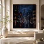 Tokyo Rain Crosswalk Cinematic Cityscapes Canvas Print - Image 10