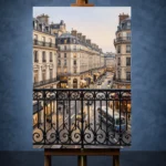 Paris Balcony View Paris Cityscape Wall Art Canvas Print - Image 2