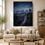 Tokyo Skyline Night Cinematic Cityscapes Canvas Print - Image 10